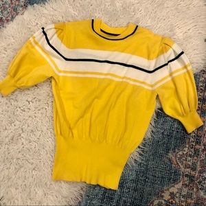 Who What Wear Yellow Puff Sleeve Sweater Sz Small